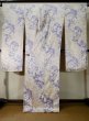 Photo3: L0205A Used Japanese womenShiny  Off White FURISODE long-sleeved / Silk. Flower,   (Grade B) (3)