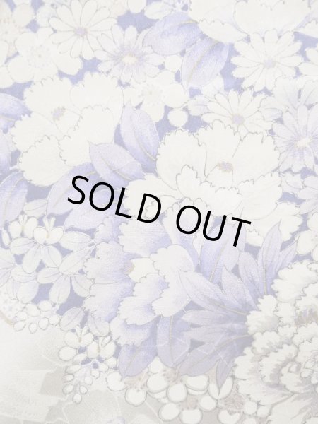 Photo13: L0205A Used Japanese womenShiny  Off White FURISODE long-sleeved / Silk. Flower,   (Grade B) (13)