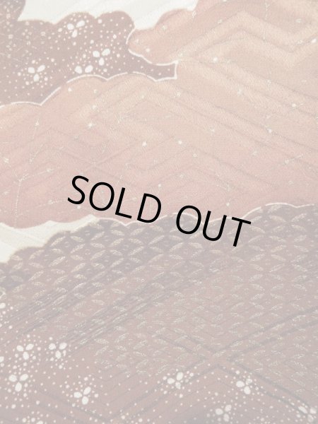 Photo9: L0205B Used Japanese women  Cream FURISODE long-sleeved / Silk. Colud,   (Grade B) (9)