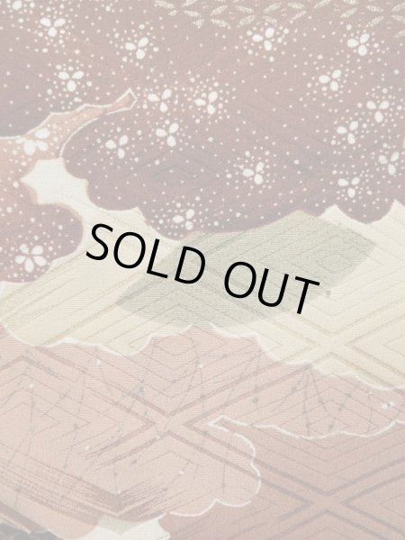 Photo10: L0205B Used Japanese women  Cream FURISODE long-sleeved / Silk. Colud,   (Grade B) (10)