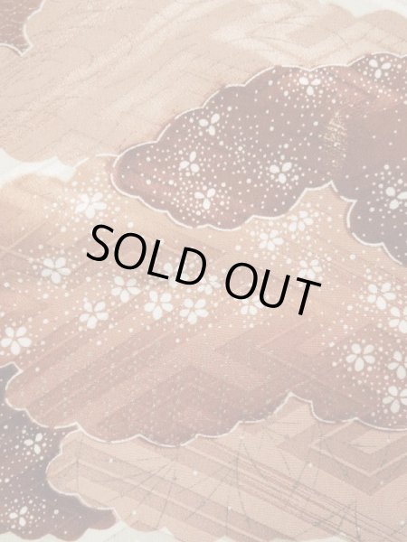 Photo11: L0205B Used Japanese women  Cream FURISODE long-sleeved / Silk. Colud,   (Grade B) (11)