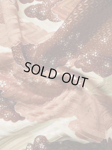 Photo14: L0205B Used Japanese women  Cream FURISODE long-sleeved / Silk. Colud,   (Grade B) (14)