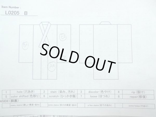 Photo15: L0205B Used Japanese women  Cream FURISODE long-sleeved / Silk. Colud,   (Grade B) (15)