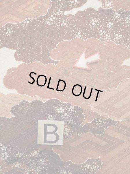 Photo17: L0205B Used Japanese women  Cream FURISODE long-sleeved / Silk. Colud,   (Grade B) (17)