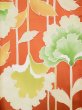 Photo5: L0205D Used Japanese womenCreamy  Orange FURISODE long-sleeved / Silk. Flower, Base woben : Flower and leaf  (Grade B) (5)