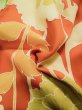 Photo14: L0205D Used Japanese womenCreamy  Orange FURISODE long-sleeved / Silk. Flower, Base woben : Flower and leaf  (Grade B) (14)