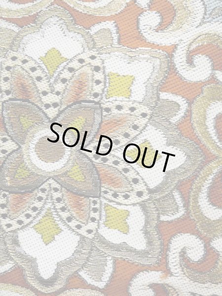 Photo9: L0216W Vintage Japanese Kimono   Black FUKURO OBI sash Flower Silk. (9)