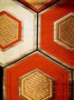 Photo6: L0216Y Vintage Japanese Kimono   Black FUKURO OBI sash Tortoise-shell pattern― Hexagonal pattern Silk. (6)