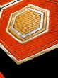 Photo8: L0216Y Vintage Japanese Kimono   Black FUKURO OBI sash Tortoise-shell pattern― Hexagonal pattern Silk. (8)