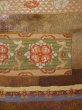 Photo5: L0218U Vintage Japanese Kimono Shiny  Brown FUKURO OBI sash Flower Silk. (5)