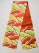 Photo1: L0218X Vintage Japanese Kimono   Gold FUKURO OBI sash Abstract pattern Silk. (1)