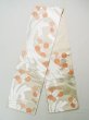 Photo1: L0219C Vintage Japanese Kimono   Off White FUKURO OBI sash Chrysanthemum Silk. (1)