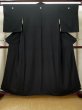 Photo1: L0224G Used Japanese women  Black MONTSUKI crests / Silk.    (Grade D) (1)