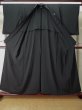 Photo2: L0224Y Used Japanese women  Black MONTSUKI crests / Silk.    (Grade B) (2)