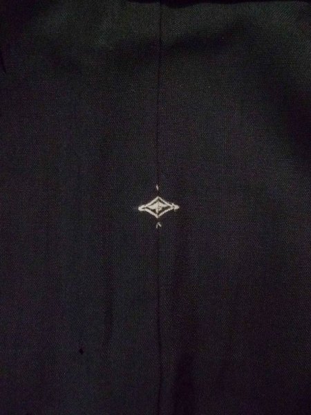 Photo3: L0225B Used Japanese women  Black MONTSUKI crests / Wool.    (Grade D) (3)