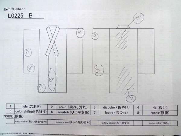 Photo12: L0225B Used Japanese women  Black MONTSUKI crests / Wool.    (Grade D) (12)