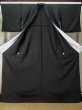 Photo2: L0225D Used Japanese women  Black MONTSUKI crests / Silk.    (Grade D) (2)