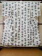 Photo1: L0309C Used Japanese women  Off White YUKATA summer(made in Japan) / Cotton/hemp Flower,   (Grade C) (1)