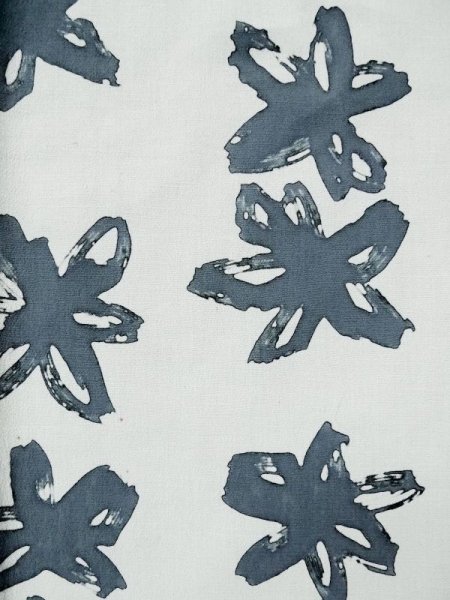 Photo7: L0309C Used Japanese women  Off White YUKATA summer(made in Japan) / Cotton/hemp Flower,   (Grade C) (7)