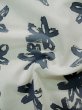 Photo12: L0309C Used Japanese women  Off White YUKATA summer(made in Japan) / Cotton/hemp Flower,   (Grade C) (12)