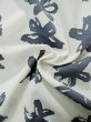 Photo13: L0309C Used Japanese women  Off White YUKATA summer(made in Japan) / Cotton/hemp Flower,   (Grade C) (13)