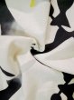 Photo12: L0309H Used Japanese women  Off White YUKATA summer(made in Japan) / Linen. Abstract pattern   (Grade B) (12)