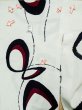 Photo19: L0309L Used Japanese women  Off White YUKATA summer(made in Japan) / Linen. Abstract pattern   (Grade C) (19)