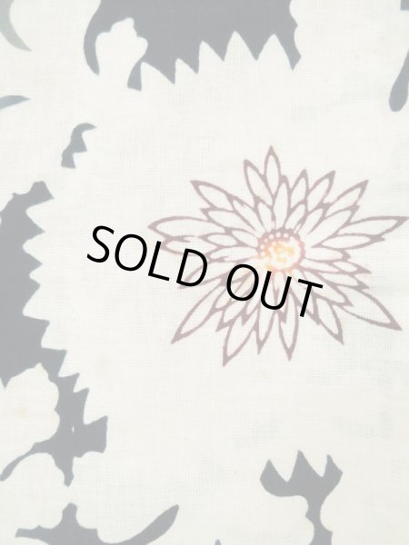Photo6: L0309M Used Japanese women  Off White YUKATA summer(made in Japan) / Linen. Flower,   (Grade C) (6)