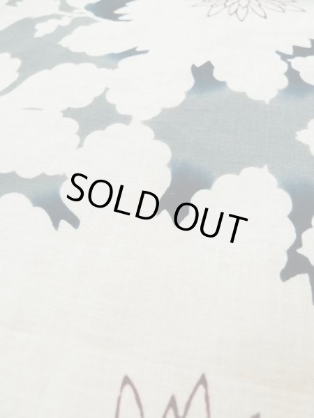 Photo11: L0309M Used Japanese women  Off White YUKATA summer(made in Japan) / Linen. Flower,   (Grade C) (11)