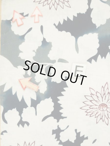 Photo19: L0309M Used Japanese women  Off White YUKATA summer(made in Japan) / Linen. Flower,   (Grade C) (19)