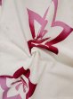 Photo11: L0309O Used Japanese women  Off White YUKATA summer(made in Japan) / Cotton. Flower   (Grade C) (11)