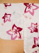 Photo16: L0309O Used Japanese women  Off White YUKATA summer(made in Japan) / Cotton. Flower   (Grade C) (16)