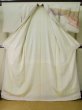 Photo3: L0309S Used Japanese womenShiny Creamy Vermilion HOUMONGI formal / Silk. Flower,   (Grade C) (3)