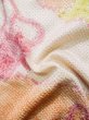Photo16: L0309T Used Japanese womenSmoky Creamy Kahki FURISODE long-sleeved / Silk. Colud,   (Grade B) (16)