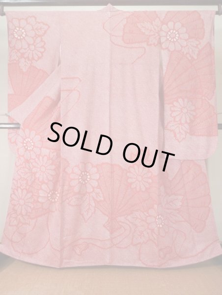 Photo2: L0309U Used Japanese women  Purple FURISODE long-sleeved / Silk. Flower,   (Grade B) (2)