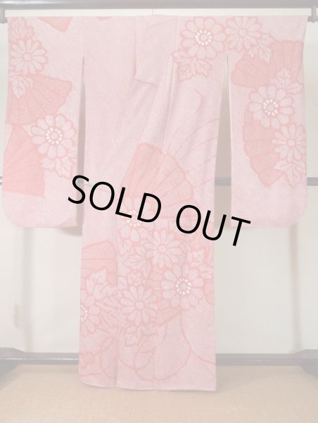 Photo3: L0309U Used Japanese women  Purple FURISODE long-sleeved / Silk. Flower,   (Grade B) (3)