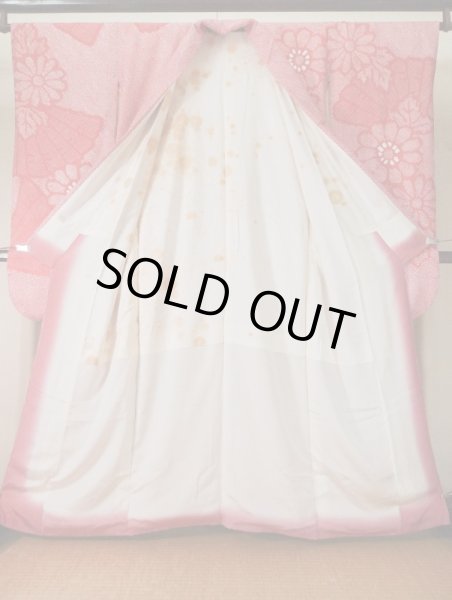 Photo4: L0309U Used Japanese women  Purple FURISODE long-sleeved / Silk. Flower,   (Grade B) (4)