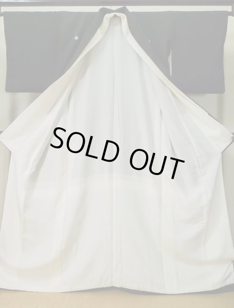 Photo3: L0316C Used Japanese women  Black TOMESODE formal / Silk.  motif: Japanese spiny lobster(rare design), Kotobuki(kanji)  (Grade B) (3)