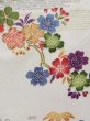 Photo10: L0316E Used Japanese womenShiny  Off White FURISODE long-sleeved / Silk. Flower,   (Grade B) (10)