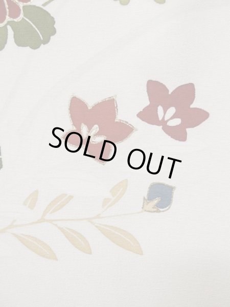 Photo9: L0316G Used Japanese women  Off White HOUMONGI formal / Silk. Chrysanthemum,   (Grade C) (9)