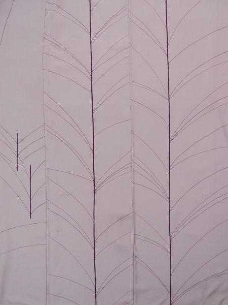 Photo3: L0316I Used Japanese womenSmoky Creamy Rose TSUKESAGE formal / Silk. Abstract pattern   (Grade C) (3)