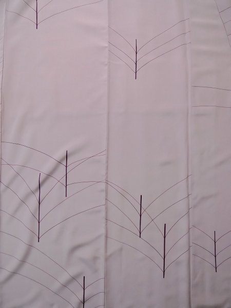 Photo4: L0316I Used Japanese womenSmoky Creamy Rose TSUKESAGE formal / Silk. Abstract pattern   (Grade C) (4)