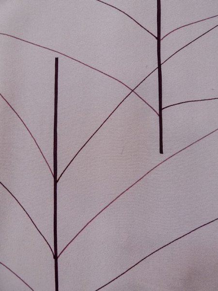 Photo6: L0316I Used Japanese womenSmoky Creamy Rose TSUKESAGE formal / Silk. Abstract pattern   (Grade C) (6)