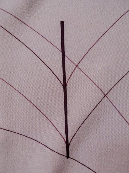 Photo7: L0316I Used Japanese womenSmoky Creamy Rose TSUKESAGE formal / Silk. Abstract pattern   (Grade C) (7)