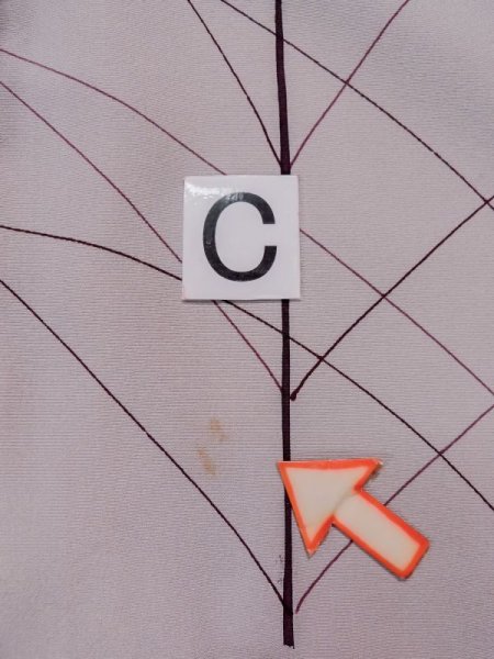 Photo16: L0316I Used Japanese womenSmoky Creamy Rose TSUKESAGE formal / Silk. Abstract pattern   (Grade C) (16)