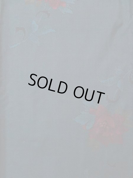 Photo6: Mint L0316J Used Japanese womenSmoky  Coral OSHIMA TSUMGI pongee / Silk. Flower   (Grade A+) (6)