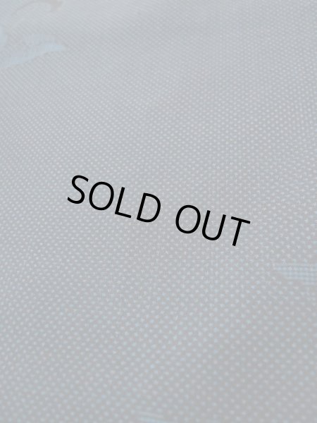 Photo10: Mint L0316J Used Japanese womenSmoky  Coral OSHIMA TSUMGI pongee / Silk. Flower   (Grade A+) (10)