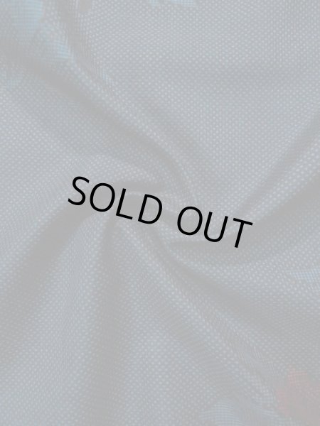 Photo12: Mint L0316J Used Japanese womenSmoky  Coral OSHIMA TSUMGI pongee / Silk. Flower   (Grade A+) (12)