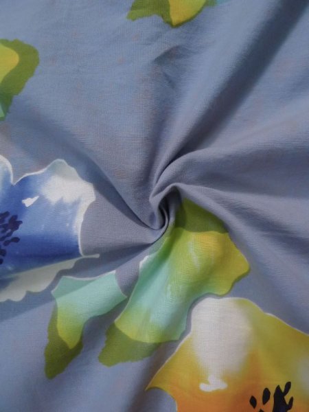 Photo13: L0316K Used Japanese womenSmoky  Orange Pour Dyed Yukata / Cotton. Flower,   (Grade D) (13)