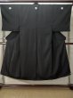 Photo1: L0316N Used Japanese men  Black Men's Kimono / Mousseline.    (Grade D) (1)